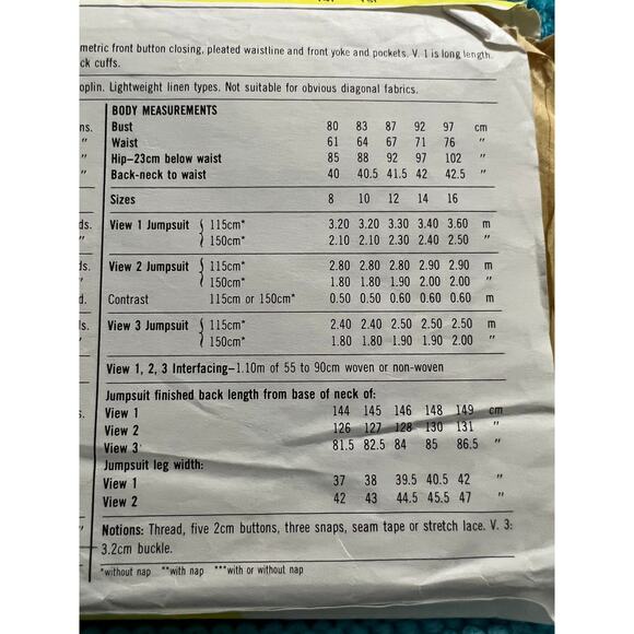 Simplicity 6276 Sewing pattern jumpsuit romper cap sleeve 1980s size 10 - Picture 5 of 5